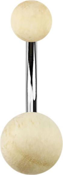 Immagine prodotto Star Piercing Banana in argento con due sfere di legno di coccodrillo (senza ottone, Organico, Acciaio chirurgico 316L)