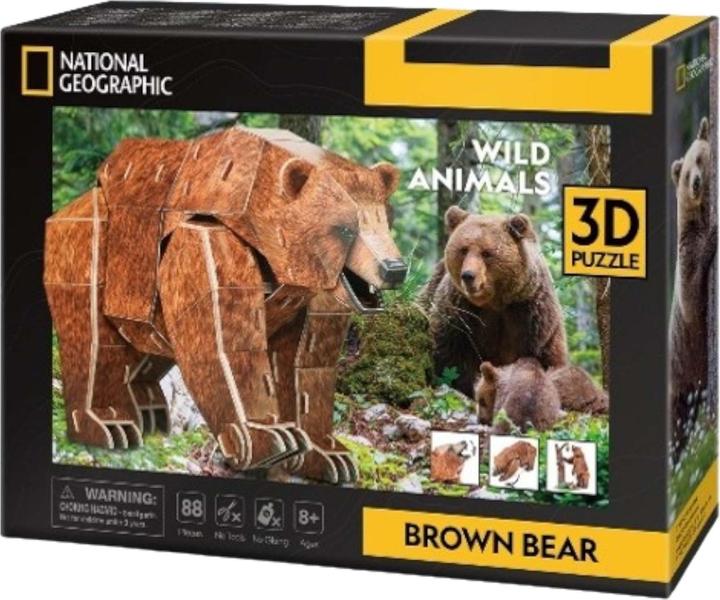 Actual product image Cubicfun Cubic Fun 3d Puzzel NG Brown Bear (88 pieces)