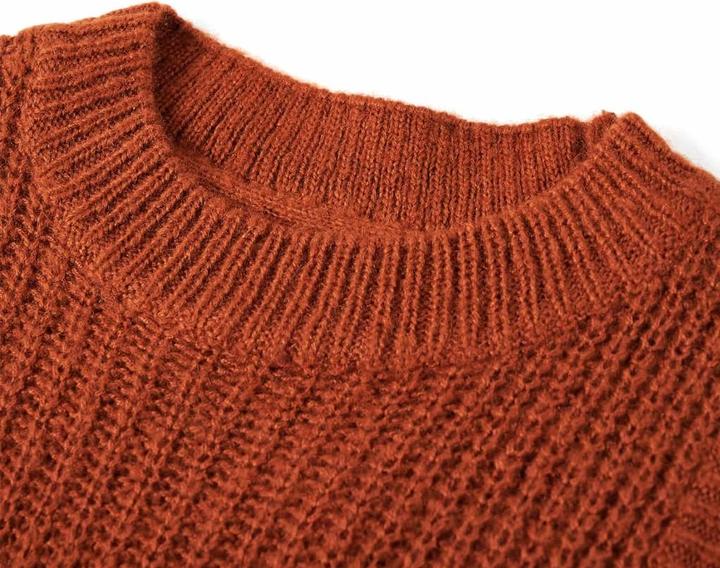 Produktbild VidaXL Kinder-Pulloverweste Gestrickt Cognac 116,Material: 67 (116)
