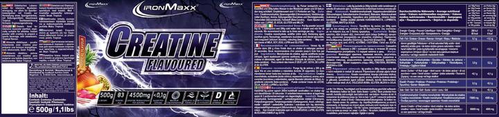 Nutritional values and ingredients IronMaxx Creatine Flavoured (1 Piece, Powder, 500 g)