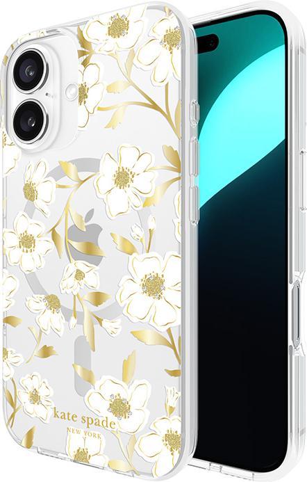 Kate Spade Protective Gems MagSafe - Étui pour iPhone 16 (Sunshine Floral) (Apple iPhone 16)