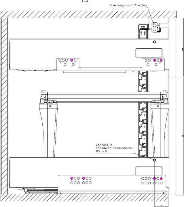 Immagine prodotto Hettich Konstruktionsbeispiel Schliesssystem für einseitig (1 pz.)