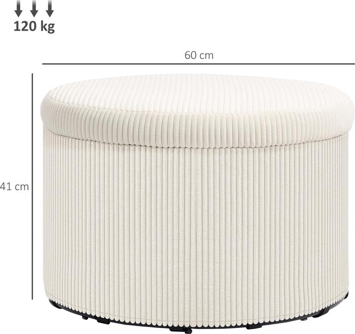 Actual product image Homcom Ottomane Polyester, Mehrschichtplatte Beige