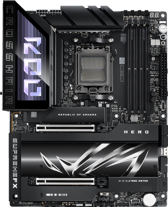 Actual product image ASUS Rog Crosshair X870e Hero (AM5, AMD X870E, ATX)