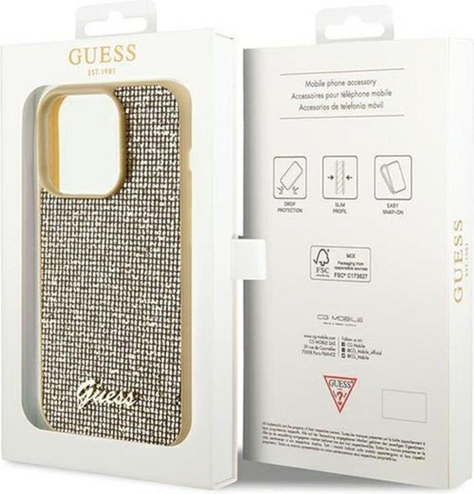 Produktbild Guess GUHCP14XPMSDGSD iPhone 14 Pro Max 6.7" złoty/gold hardcase Disco Metal Script (Apple iPhone 14 Pro Max)