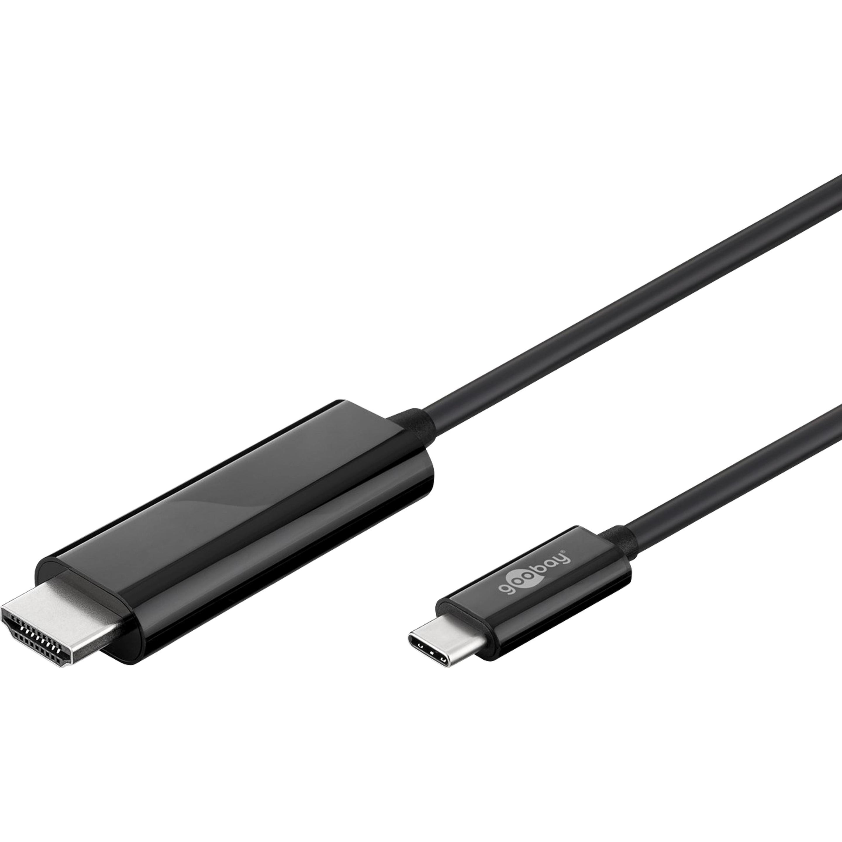 Goobay Nero Usb C – Hdmi (1.80 M), Cavo Video,