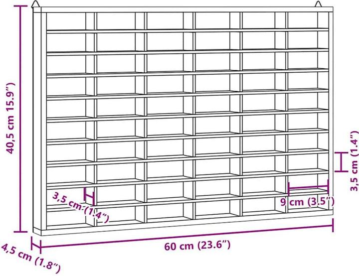 Image du produit VidaXL Vitrine murale (60 x 4.5 x 40.5 cm)