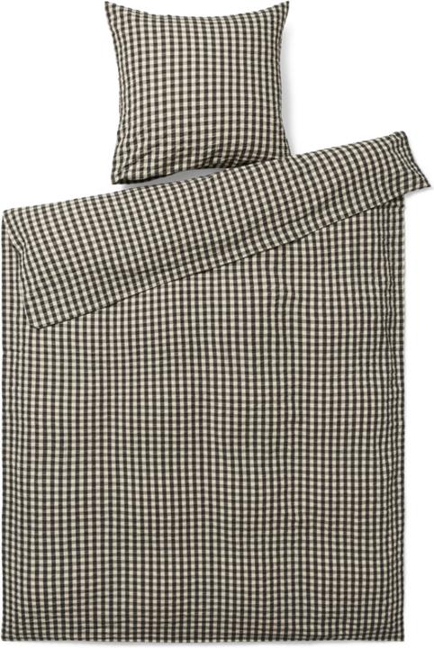 Juna B 140 x L 200 cm - Økologisk bomuld - Sort/sand (Bettwäsche Set, 140 x 200 cm)