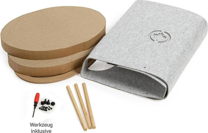 Actual product image CanadianCat Scratching furniture Owen Tower tiers with scratching shelves (55 cm, Light grey)