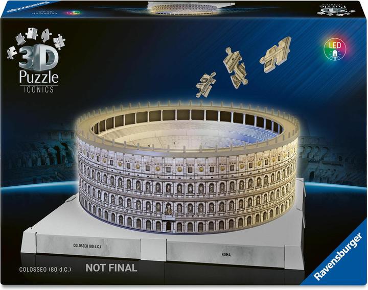 Ravensburger 3D Puzzle 216 Teile - Iconics: Kolosseum Rom - mit Licht (216 Teile)