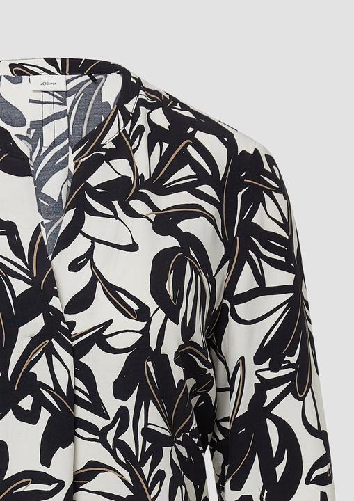 Produktbild s.Oliver Bluse Gemusterte Viskose-Bluse mit Tunika-Ausschnitt (36)
