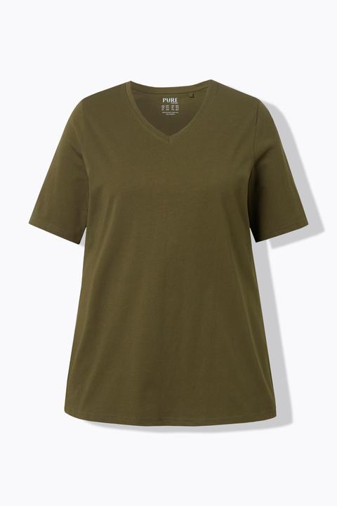 Produktbild Ulla Popken T-Shirts, 2er-Pack, V-Ausschnitt, Halbarm (50, 52)