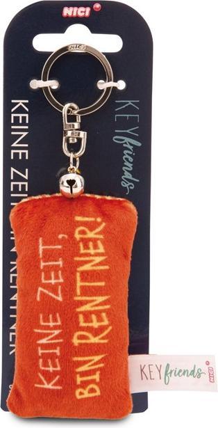 Immagine prodotto Magni NICI Schlüsselanhänger Mini Plüschkissen Keine Zeit, bin Rentner! mit Glöckchen 8cm