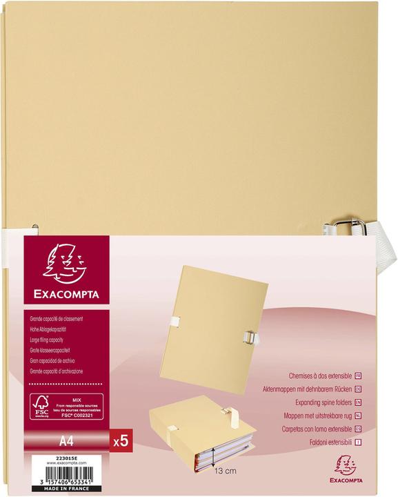 Image du produit Exacompta Chemises à dos extensible (A4, 5x)