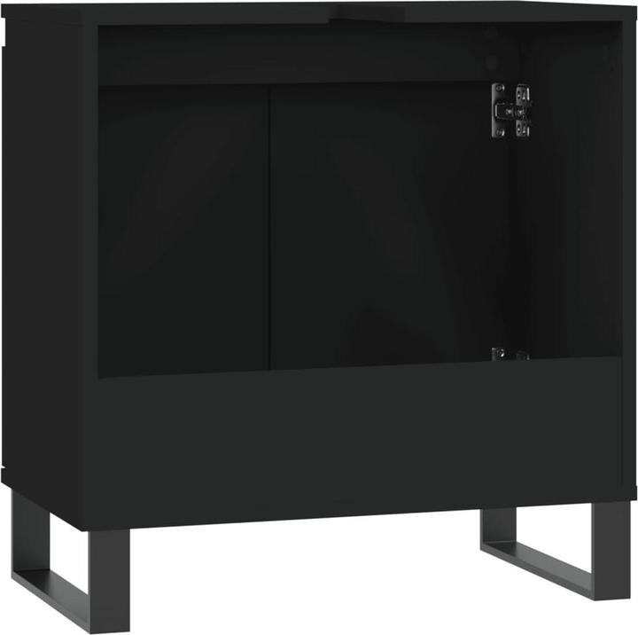 Produktbild vidaXL Badschrank Schwarz 58x33x60 cm Holzwerkstoff, Farbe (58 x 33 x 60 cm)