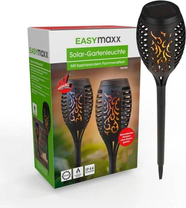 Produktbild Easymaxx Solar-Fackel LED 2er-Set 1.2 V mit Erdspiess und Clip (IP44)
