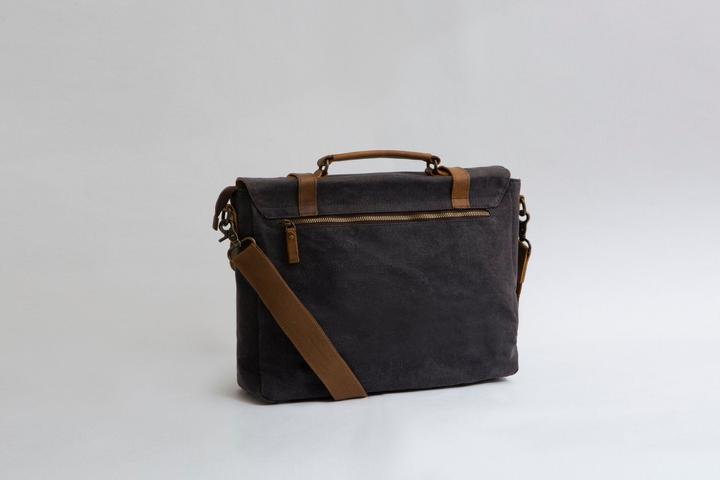 Actual product image Only-Bags.Store Work Satchel Messenger Bag, Wax Canvas Laptop Bag, Commuting Shoulder Bag, Briefcase