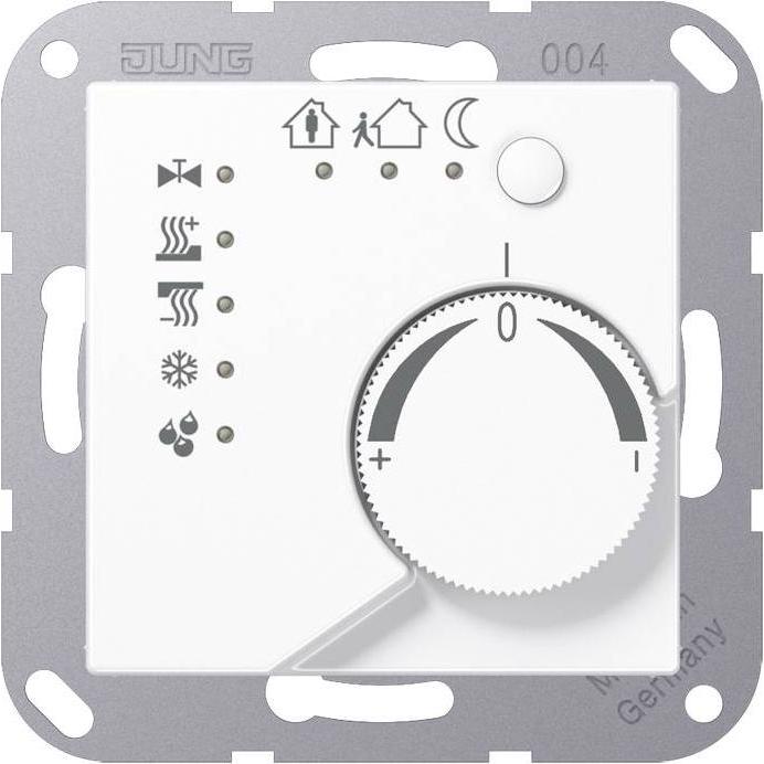 JUNG Raumtemperaturregler UP AS/A KNX aws glz A2178WW, Thermostat, Weiss