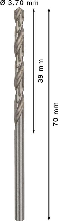 Produktbild Bosch Professional Zubehör PRO Metal HSS-G Spiralbohrer, 3,7 x 39 x 70 mm (3.7 mm)