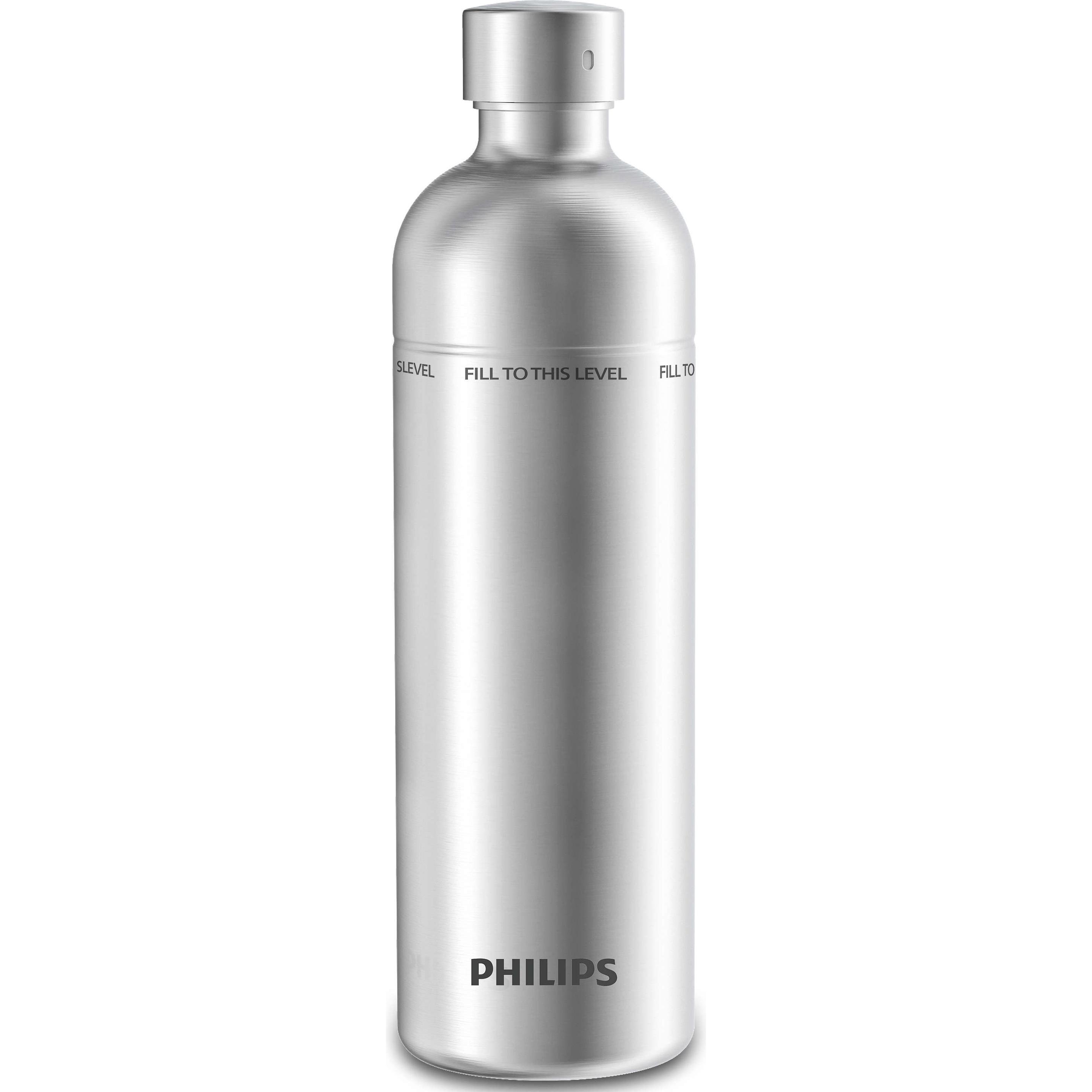 Philips Sprudelwasserflasche mit Kohlensäure, Wassersprudler Zubehör, Silber