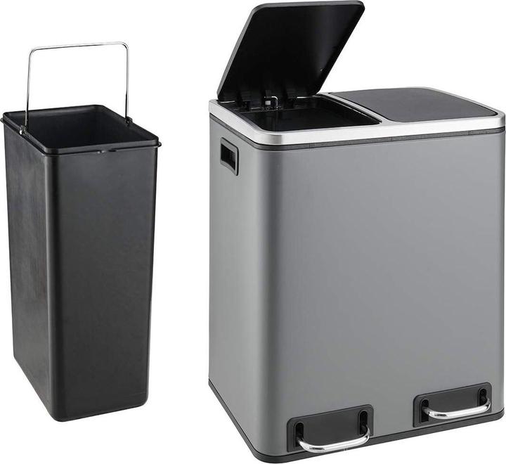 Actual product image Svita TM2X15 Pedal bin, Grey (30 l)