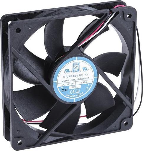 Productafbeelding RS PRO Ventilator 120x120x25mm 12VDC 4,4W 150m³/h (120 mm, 1x)