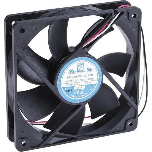 RS PRO DC fan 120x120x25mm 12Vdc tachometer (120 mm, 1 x), Ventola PC