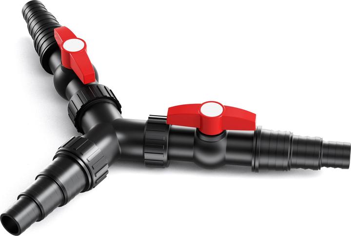 Produktbild Wiltec Y-Verteiler Absperrhahn 25/32/38mm Stufentülle Verbinder Schlauchverbinder (Verteiler, 38 mm)