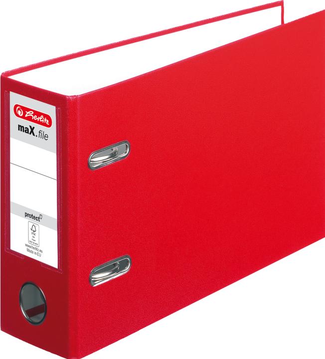 Actual product image Herlitz PP file maX.file protect, A5 landscape, red Spine width: 75 mm, PP plastic cover, insertable spine- (A5, 75 mm, 1 pcs.)