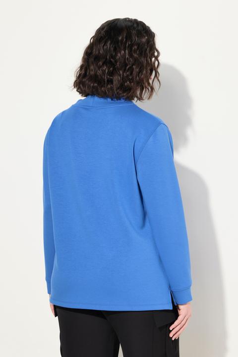 Produktbild Ulla Popken Sweatshirt, Ziersteine, Classic, Stehkragen, 3/4-Arm (50, 52)
