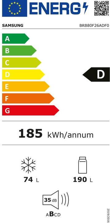 Energie-Label Samsung BRB80F26ADF0WS (264 l)