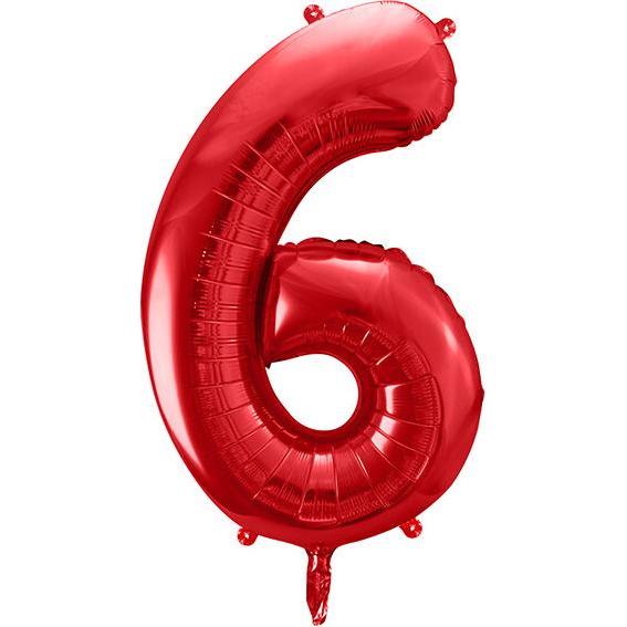 Partydeco Folienballon Zahl 6