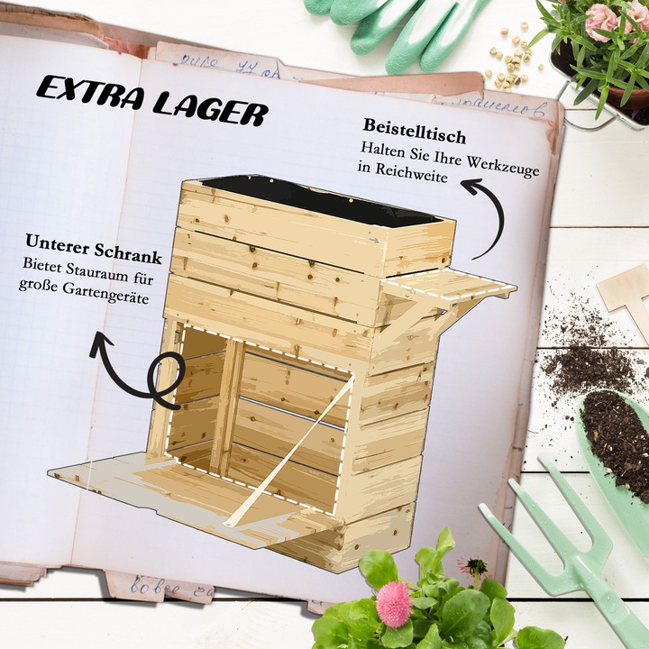 Produktbild Outsunny Hochbeet mit Schrank