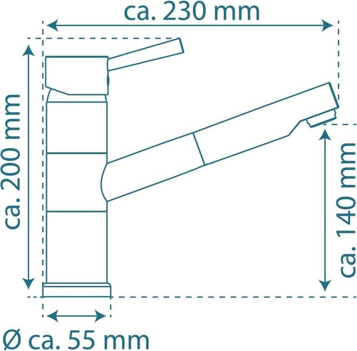 Actual product image Schütte Kitchen tap UNICORN sink mixer stainless steel look Pull-out swivelling 33777