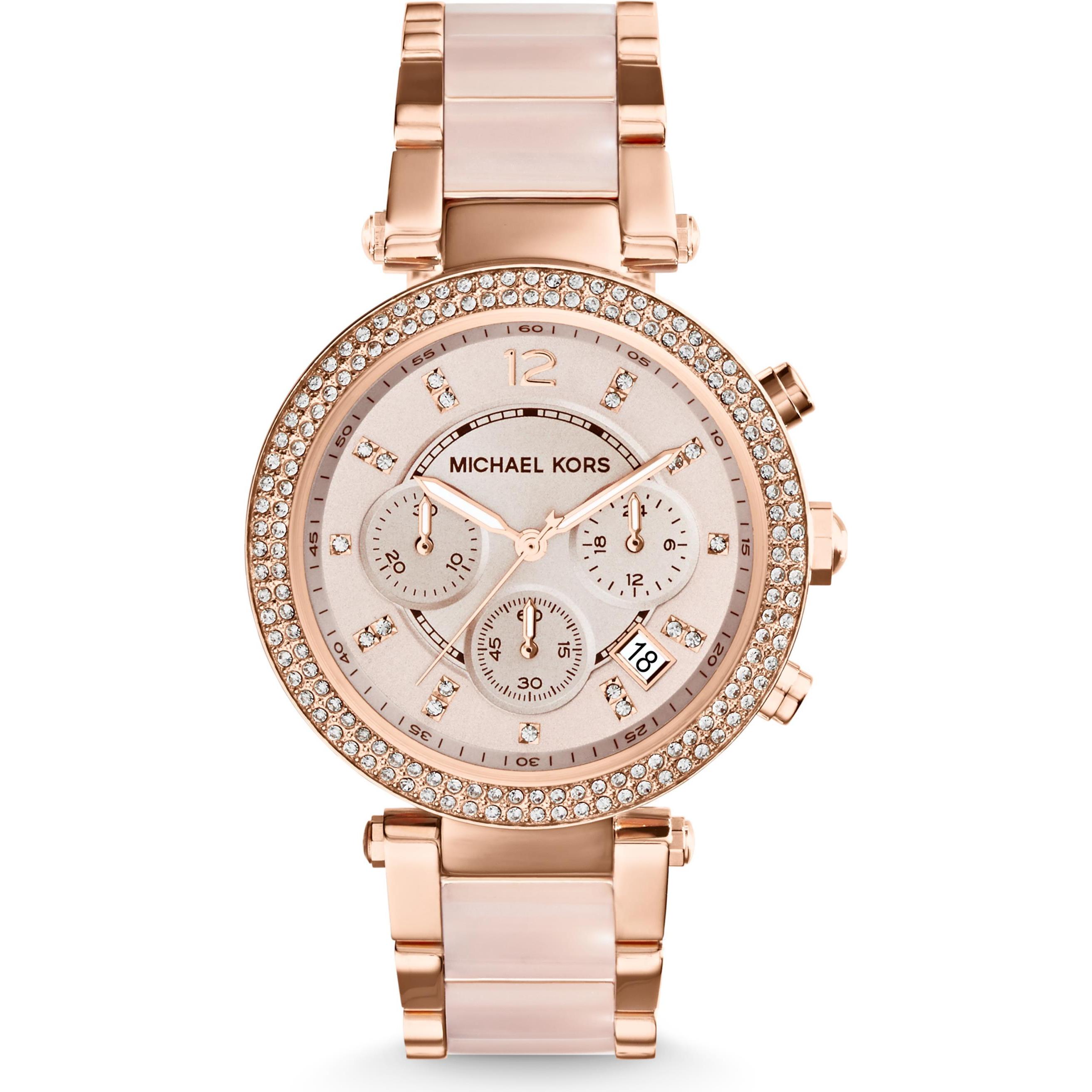 Michael Kors, Armbanduhr, Parker, Rosa, (Chronograph, 39 mm)