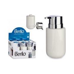 Berilo, Seifenspender + Seifenschale, breiter Keramik-Seifenspender weiss