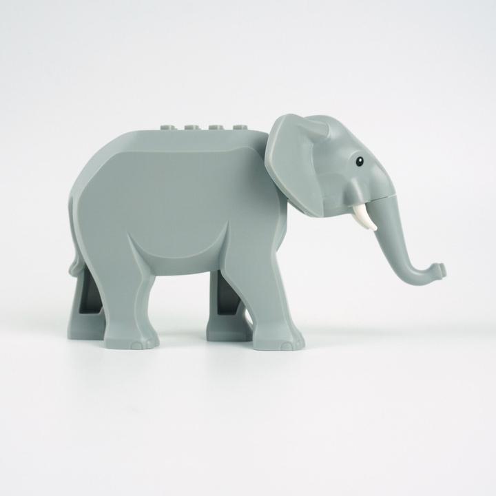Image du produit LEGO Elephant Animals Zoo Wildlife - Lot de 2 avec défenses courtes et longues - NOUVEAU! Quantité 2x