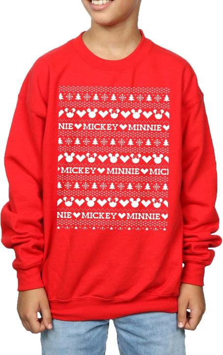 Actual product image Disney Boys Mickey And Minnie Christmas Fair Isle Sweatshirt (140, 146)