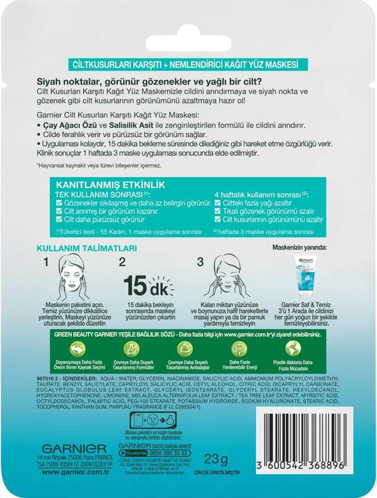 Actual product image Garnier Skin Naturals Pure Active - Moisturising textile mask against imperfections enriched with