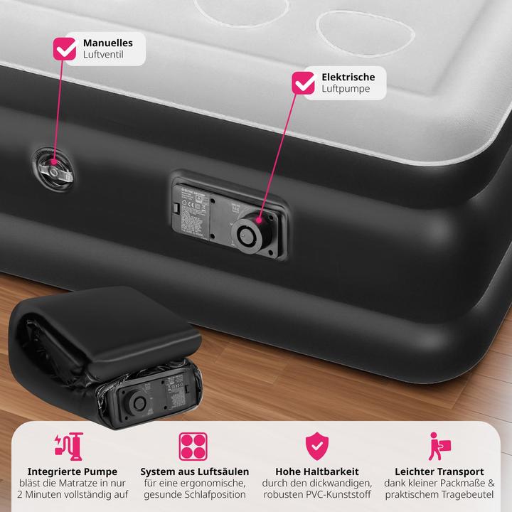Image du produit tectake Matelas gonflable AirDreams avec pompe électrique