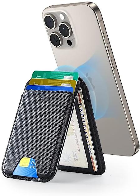 Actual product image ESR Classic Magnetic Wallet Stand, Black Carbon Fiber