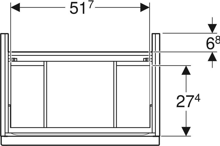 Produktbild Geberit iCon wastafelonderkast 2 lade 59x41,6 cm, mat wit (59 x 41.5 x 61.5 cm)
