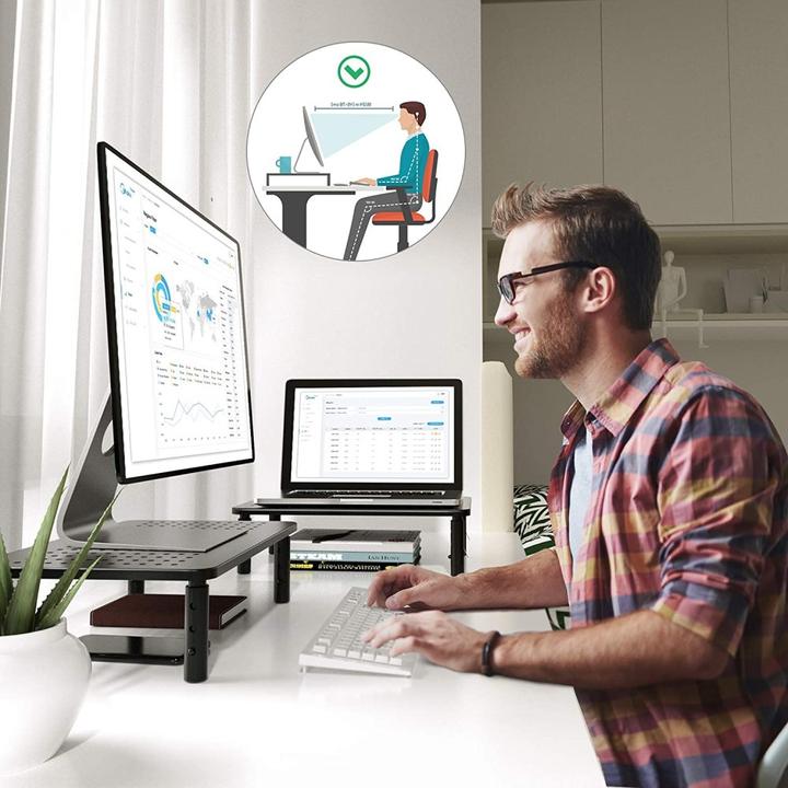 Image du produit Techly Tablette pour moniteur / ordinateur portable, noir, 370 x 235 x 120 mm (Tables, 20 kg)