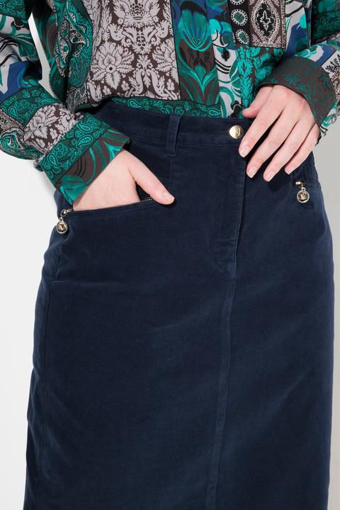 Immagine prodotto Ulla Popken Gonna modello Mony in velluto a coste con comoda cintura e tasche con zip (52)