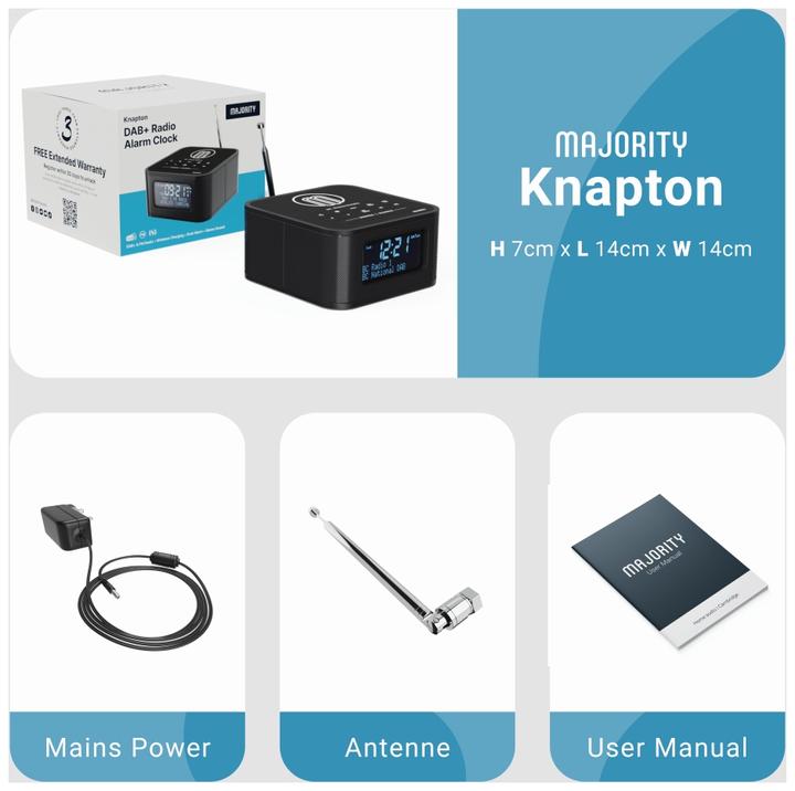 Produktbild Majority Knapton DAB+ Radio mit Qi Ladefunktion (DAB+, FM, Bluetooth)