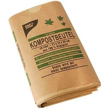 Thumbnail - Papstar Kompostbeutel, Abfallsack, Braun