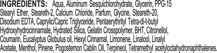 Valori nutrizionali e ingredienti Rexona Massima protezione (Roll-on, 50 ml)