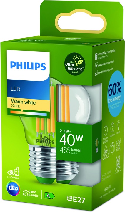 Actual product image Philips LED Classic (E27, 2.30 W, 485 lm, 1 x, A)