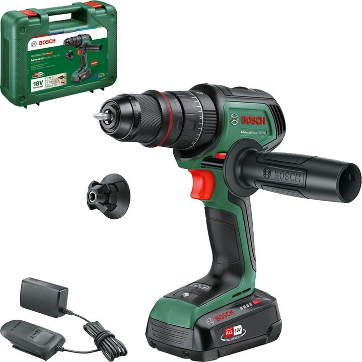 Produktbild Bosch Home & Garden Akku-Schlagbohrmaschine AdvancedImpact 18V-80 QuickSnap, 1 x Akku PBA 18V 2.5Ah (Akkubetrieb)
