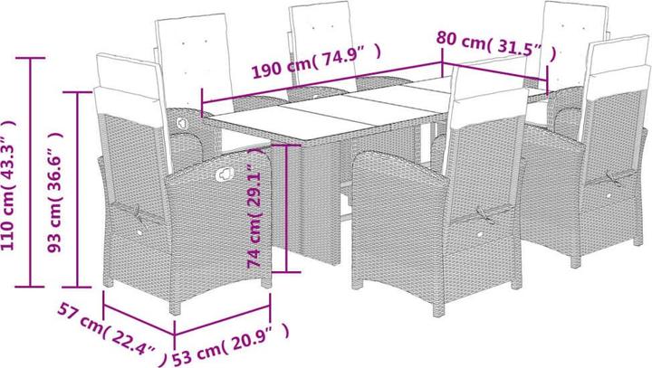 Produktbild vidaXL Garten Essgruppe